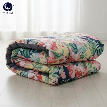 ผ้าห่มนวม 70×80 นิ้ว CHARM รุ่น CLASSIC ทูโทน ลาย FLORAL_0